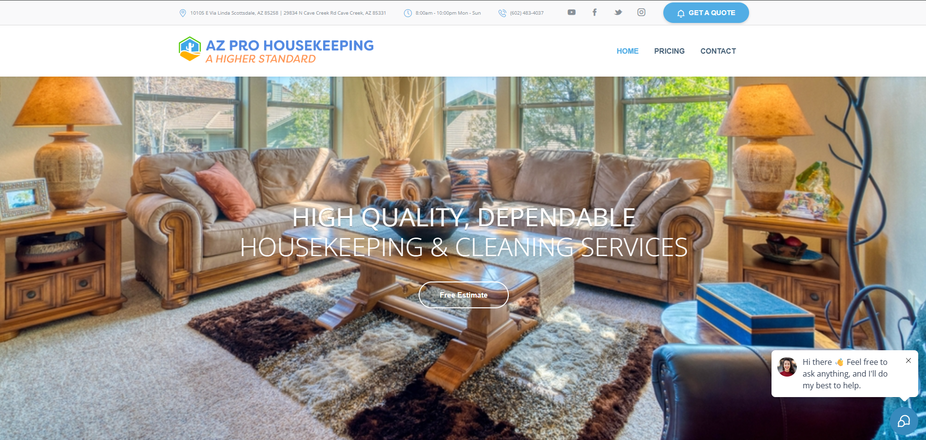 AZProHousekeeping.com screenshot