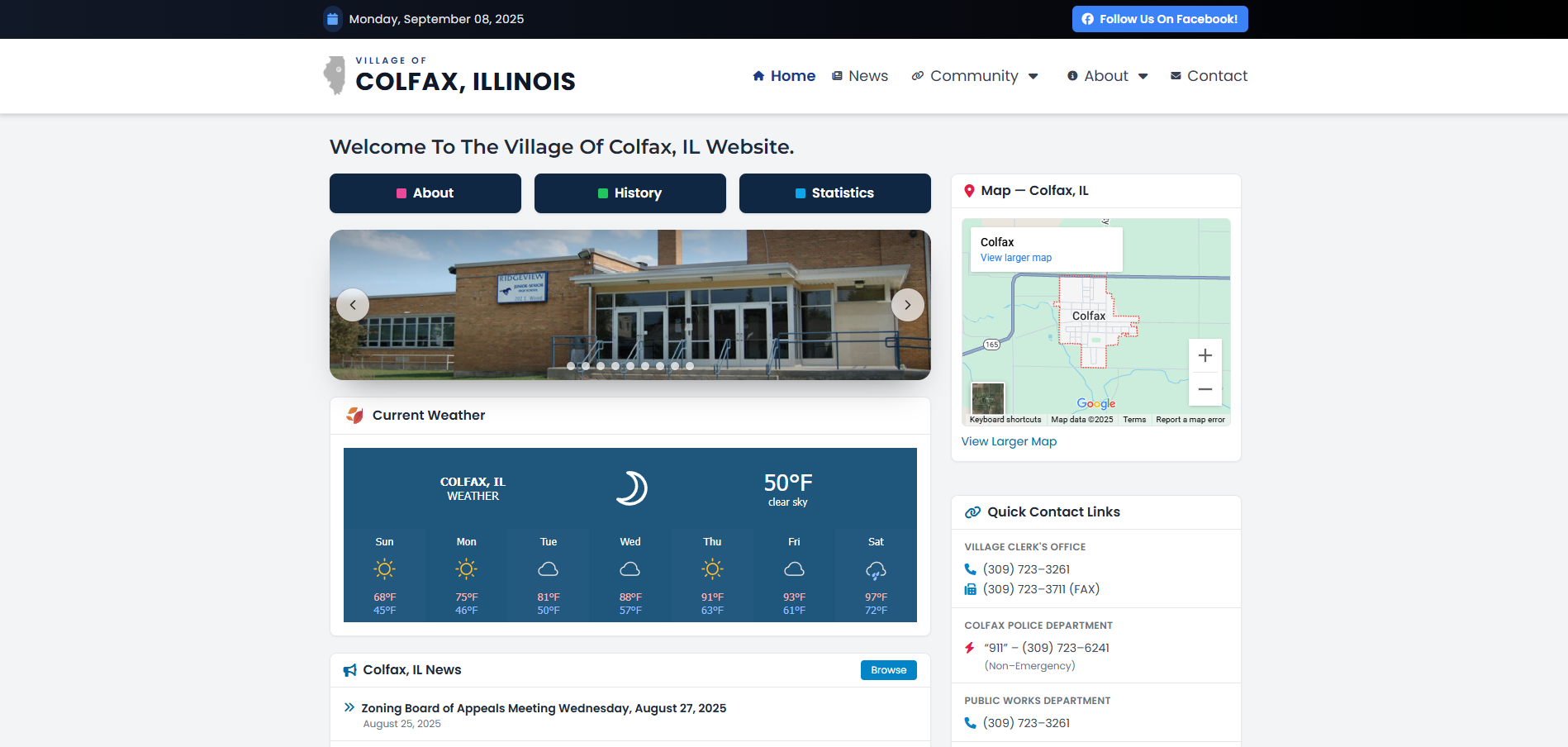 ColfaxIllinois.com screenshot