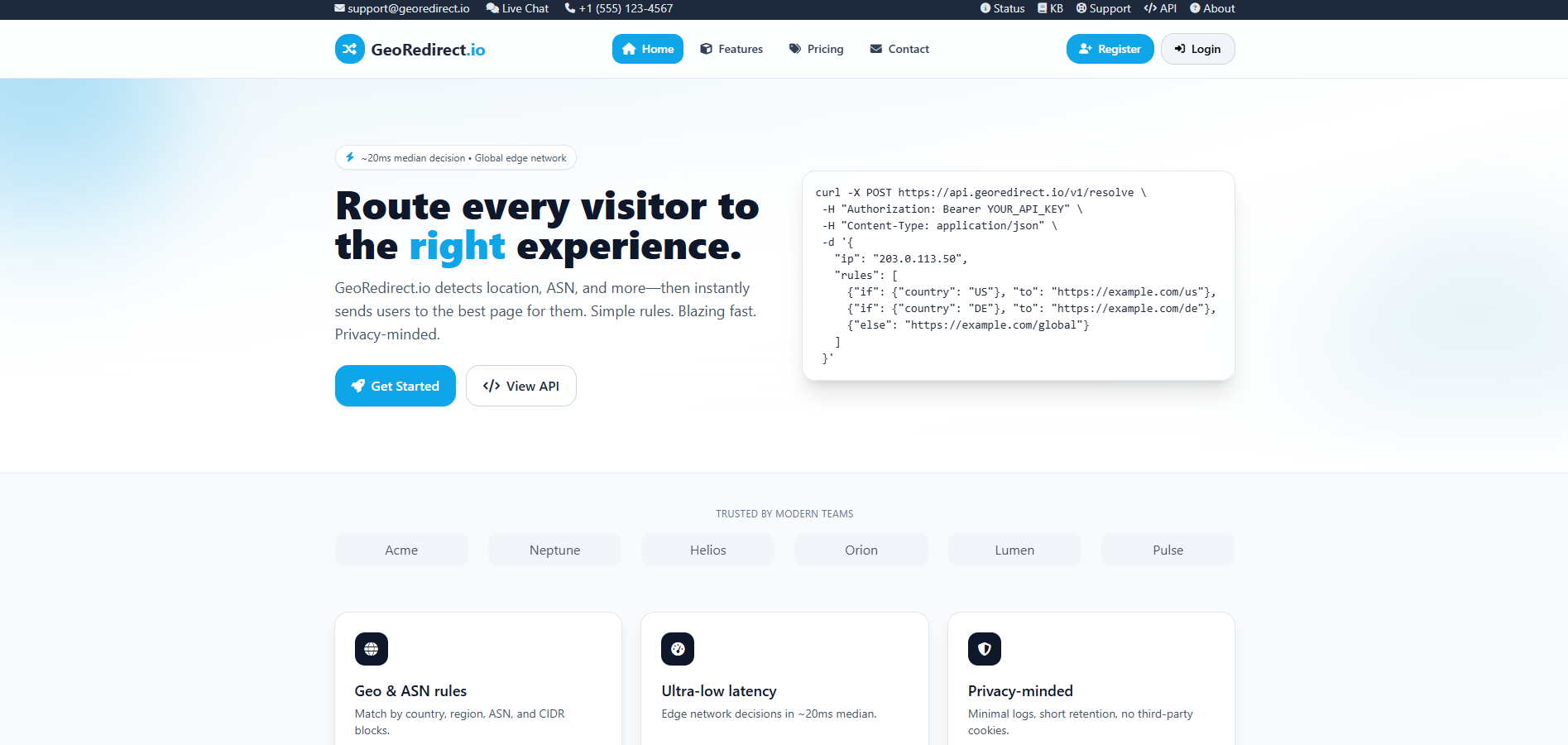 GeoRedirect.io screenshot