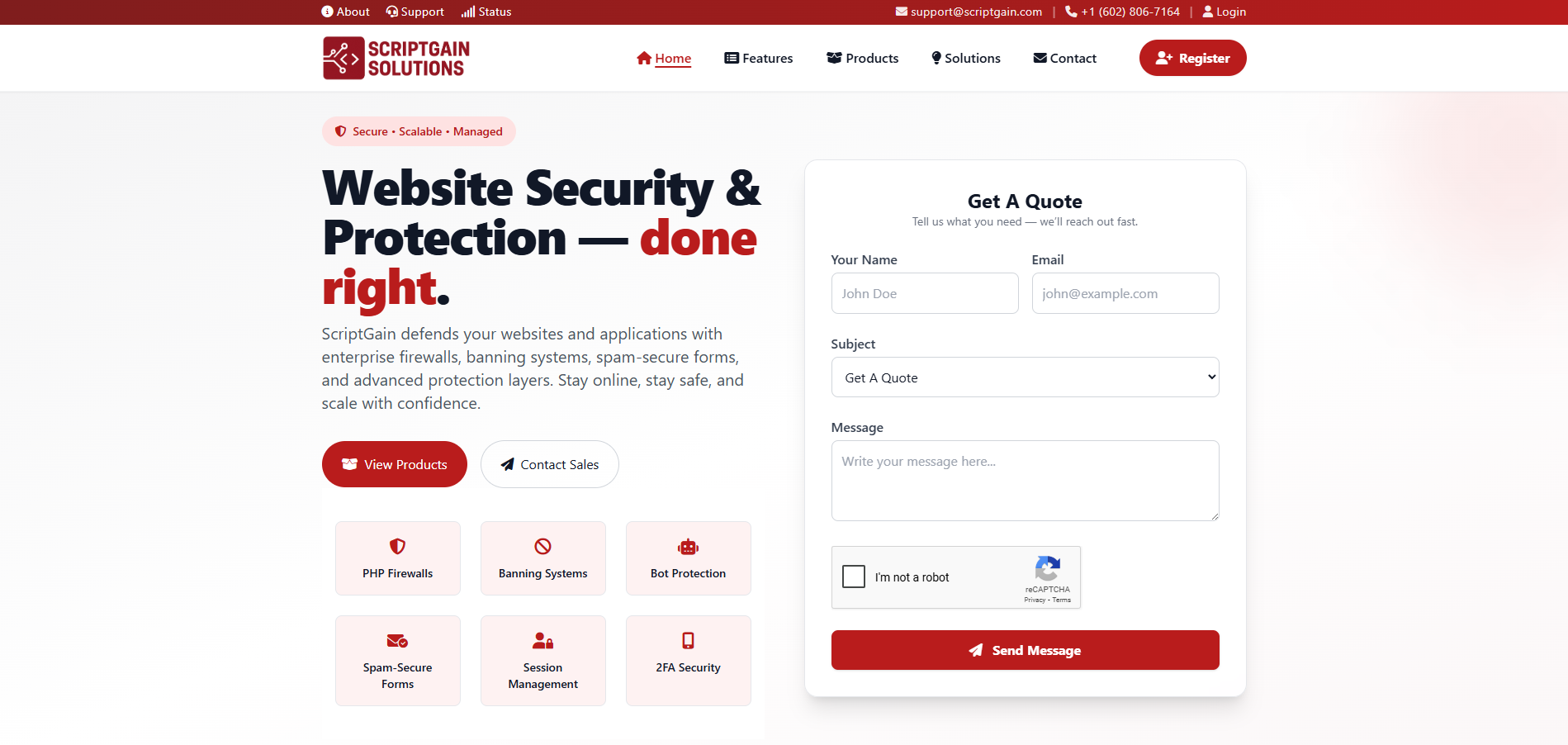 ScriptGain.com screenshot