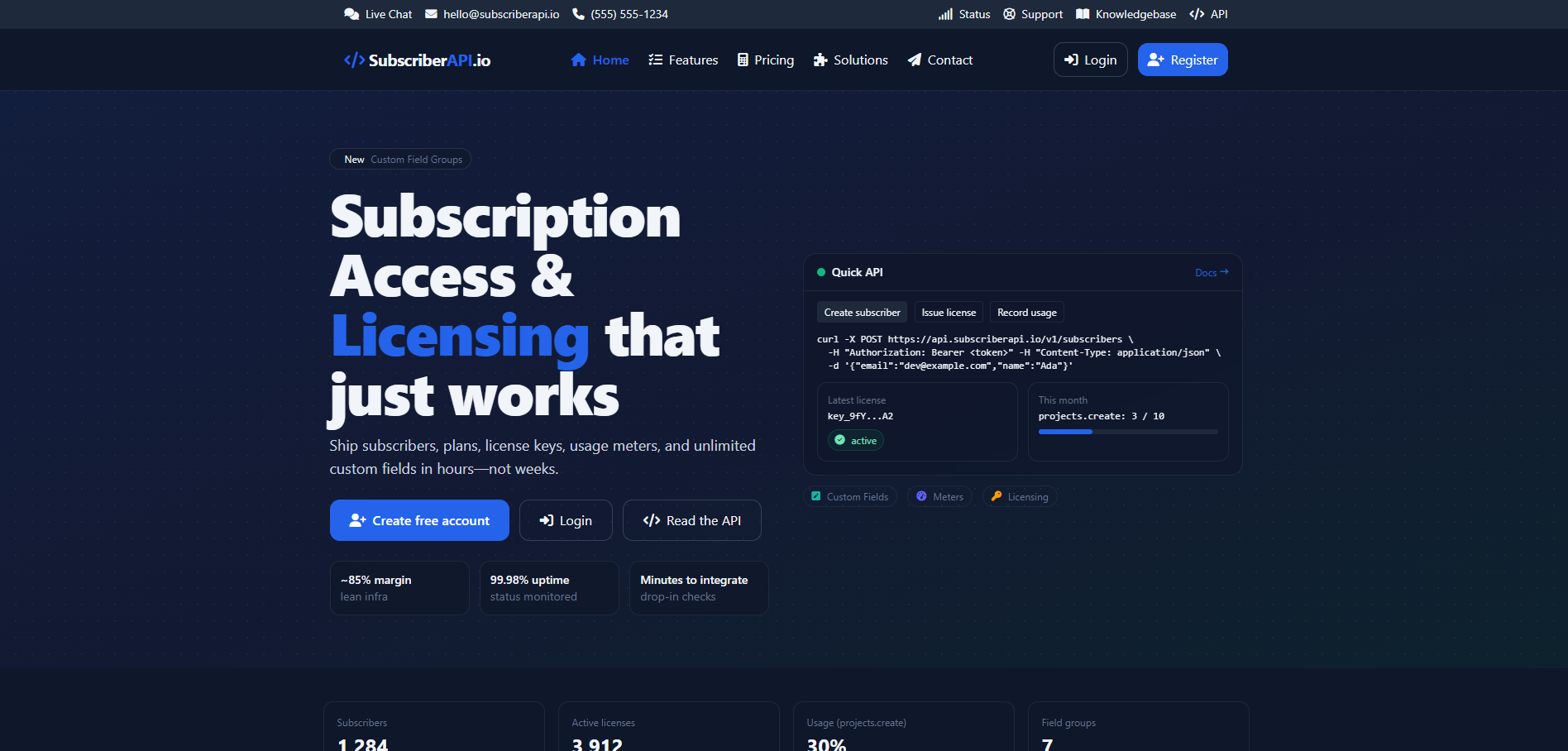 SubscriberAPI.io screenshot