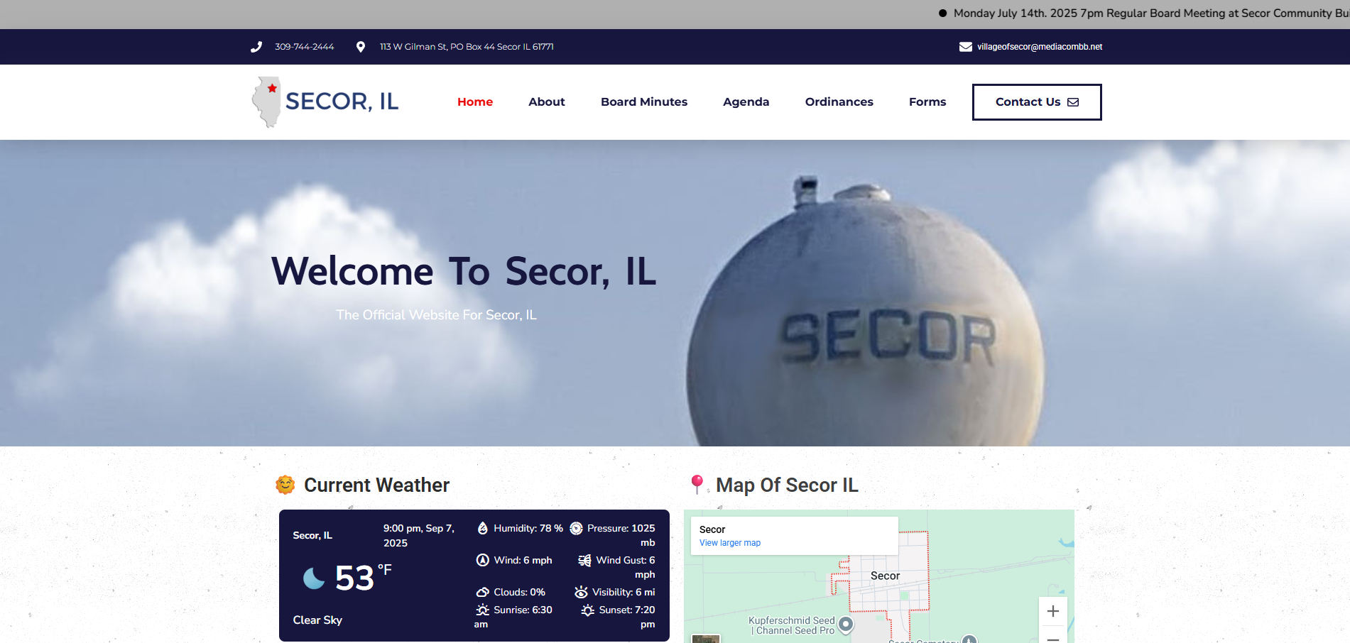 VillageOfSecorIL.org screenshot